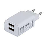 Мережевий зарядний пристрій з кабелем USB - Type-C XO L35D та двома USB портами 2.1A Білий, фото 4