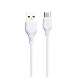 Мережевий зарядний пристрій з кабелем USB - Type-C XO L35D та двома USB портами 2.1A Білий, фото 5