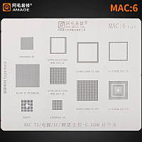 Трафарет BGA Amaoe для MAC:6 CPU RAM / MacBook Pro A2159 / A1706 / A1989 / A1990 / T2 (0.12 mm) V2.0