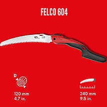 Компактна пила Felco / Фелко з вигнутим лезом 604 (Швейцарія), фото 4