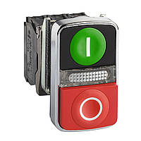 Кнопка двойная зеленая/красная LED с подсветкой LED 24В Harmony XB4