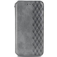 Кожаный чехол книга GETMAN Cubic (PU) для Xiaomi 12T / 12T Pro, Серый