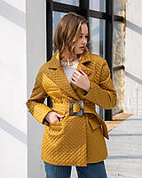 Фирменная женская демисезонная куртка из стеганой плащевки, фасон оверсайз