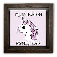 Деревянная копилка 20 20 см "My unicorn money box"