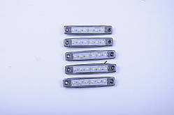 Габарит білий - 100х20мм - 12/24V Led 6 диодів - "Thoc Auto" Т-610 (5шт/уп).