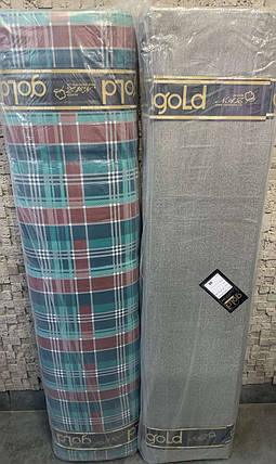 Тканина для постільної білизни Бязь "Gold" Lux GL8025 (A+B) - (50м+50м) зелена клітинка з компаньйоном, фото 3