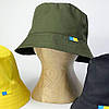 Панама коттонова для чоловіків, патріотична (Розмір 58-60 см) колір Хакі / Панама прапор / Однотонний капелюх, фото 3