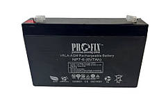 21-03-136. Аккумулятор 6V 7A, VRLA-AGM, ProFix, NP7-6