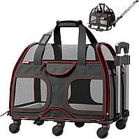 Black/Red Katziela Pet Carrier одобренная авиакомпанией переноска для собак одобренная TSA переноска