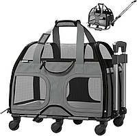 Gray/Black Katziela Pet Carrier одобренная авиакомпанией переноска для собак одобренная TSA переноска