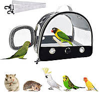 Black Переноска для птиц со стоячим окунем, легкая дышащая клетка для попугаев, сумка-переноска для мален
