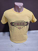 Мужская футболка Турция Фри 42-48 размеры желтая хлопок