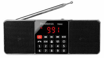 Радіоприймач Retikess TR602 FM AM MP3 плеєр, Bluetooth, Стерео, Li-Ion Цифровий портативний приймач