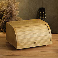 Хлебница деревянная орехового цвета со сдвигающейся крышкой 35*27*18 см.