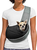 Black - Black S - Up to 5 lbs AOFOOK Dog Cat Sling Carrier, регулируемый мягкий плечевой ремень, с сетчат