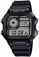 Мужские кварцевые часы Casio с таймером и мировым временем (AE-1200WH-1AV)