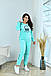 Жіночий костюм велюр м'ята, фото 2