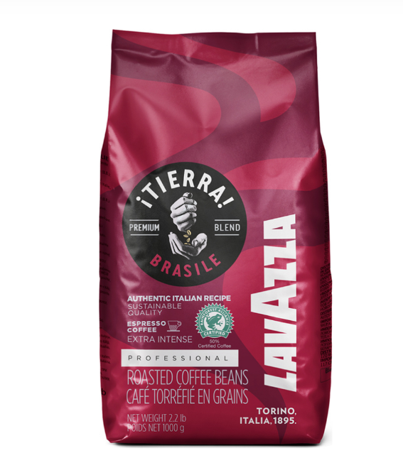 Кава Lavazza Tierra Brazil Extra Intense (кава Лавацца Тиерра Бразіл Екстра Інтенс, червона) в зернах 1 кг
