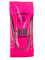 Спицы круговые для вязания 40 см № 6 Sultan металлические тросс в силиконе
