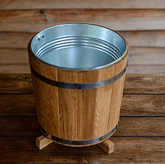 Када для рослин 15 літрів із металевою вставкою (дуб)