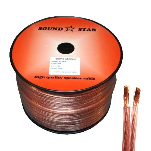 Кабель акустичний Sound Star, мідь Cu, 2х1.5мм2, прозоро-рожевий, 100м