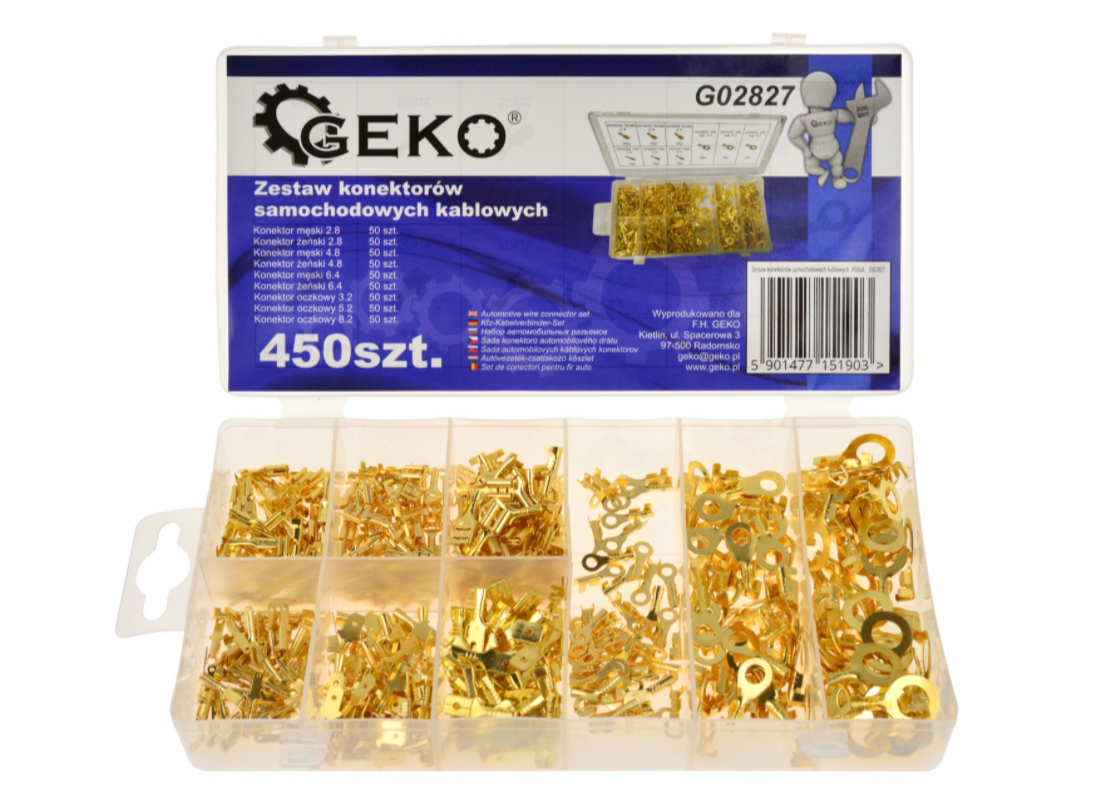 Набір автомобільних кабельних роз'ємів 450 шт. GEKO G02827