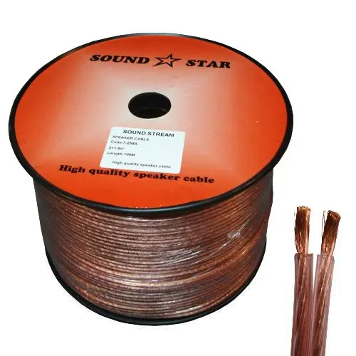 Кабель акустичний Sound Star, CCA, 2х1.5мм2, прозоро-рожевий, 100 м
