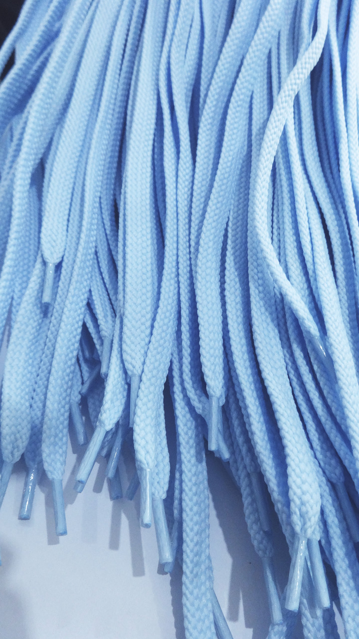 Шнурки плоскі 80 см. 9 мм.п.е.блакитні, фото 1