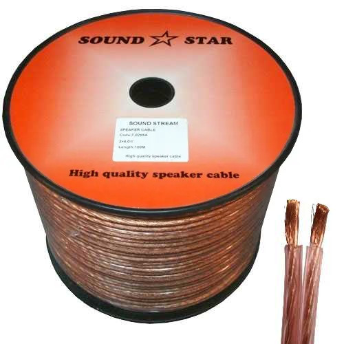Кабель акустичний Sound Star, CCA, 2х4.0мм2, прозоро-рожевий, 100м