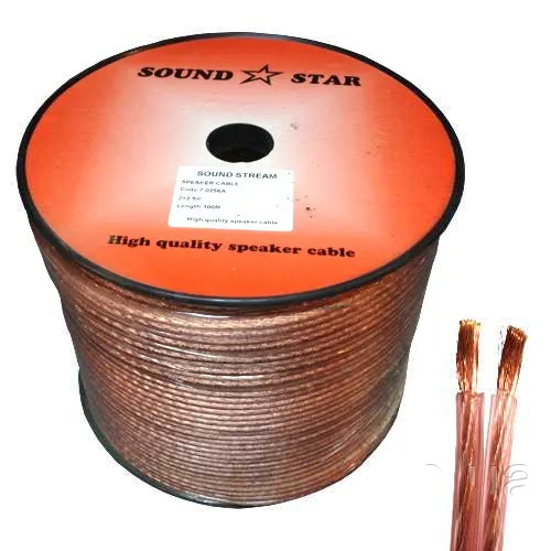 Кабель акустичний Sound Star, CCA, 2х2.5мм2, прозоро-рожевий, 100 м
