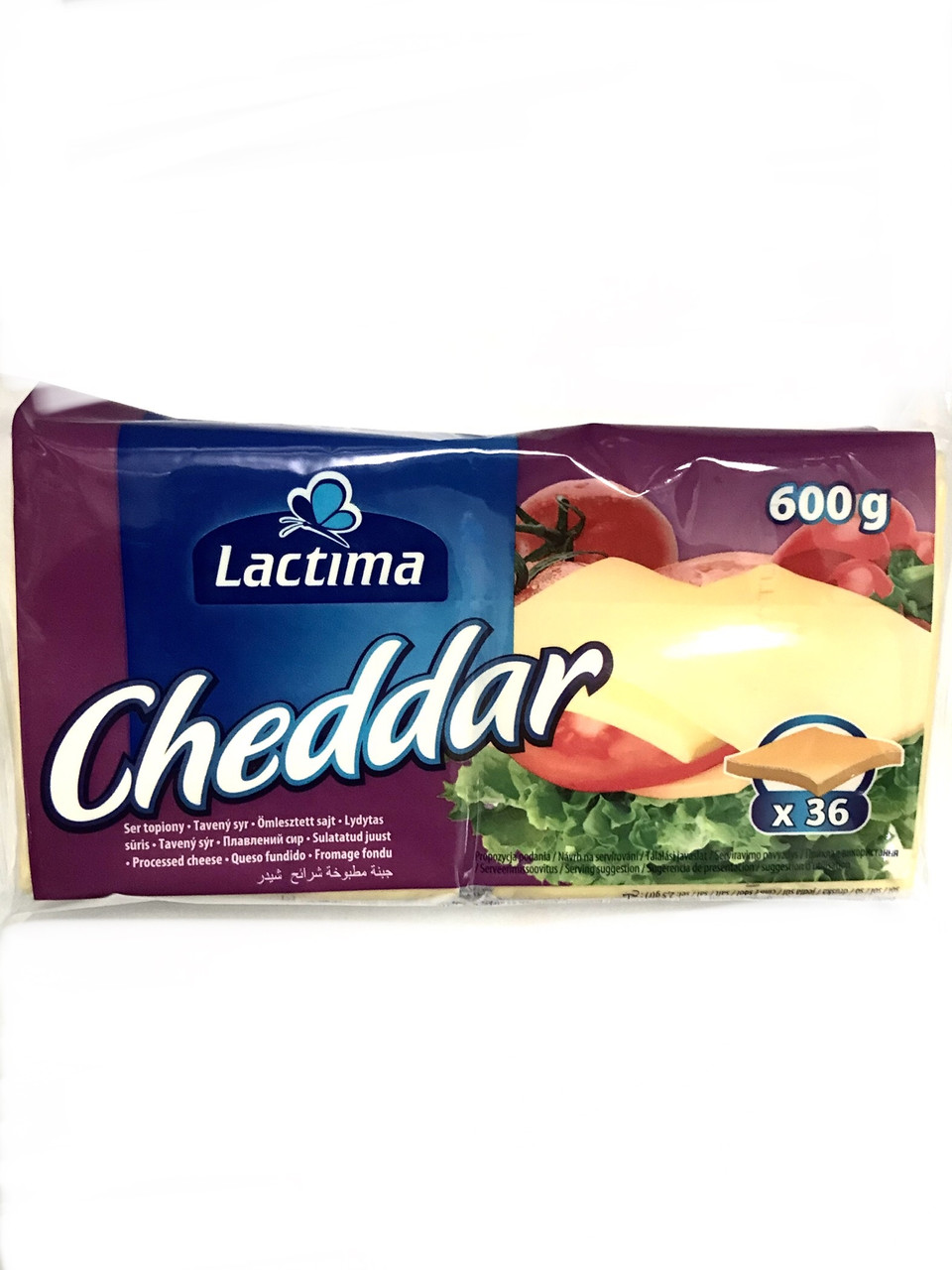 Тостерний сир Lactima Cheddar 600 г 36 скибочок