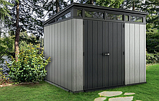 Садовий будиночок пластиковий Keter Aristan 9x7 brownish grey/anthracite, фото 3