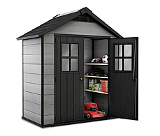 Садовий будиночок пластиковий Keter Oakland 754 brownish grey/anthracite, фото 3