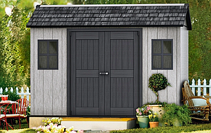 Садовий будиночок пластиковий Keter Oakland 1175SD brownish grey/anthracite, фото 3
