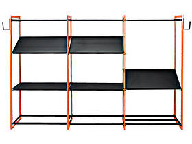 Стенд для зберігання спортивного інвентарю 2400*400*1600 чорно-жовтогарячий Kompred OL656/1