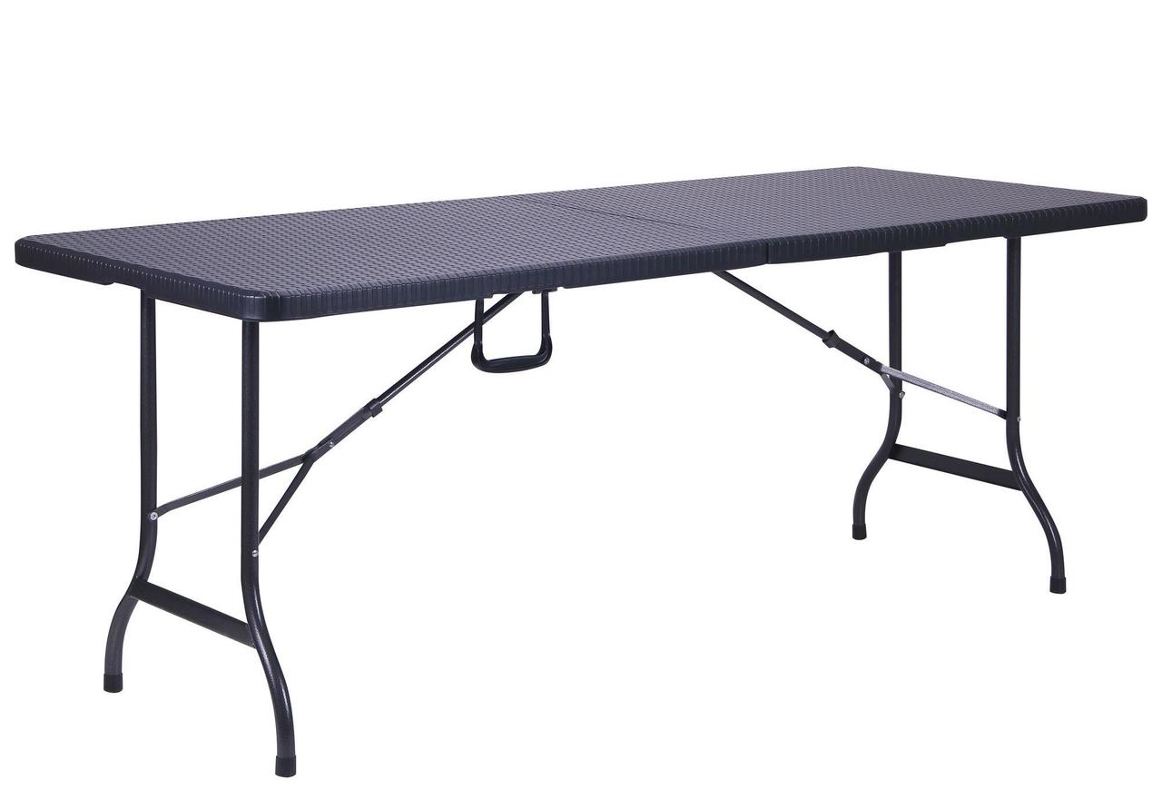 Большой стол складной для пикника Форд RZK-180 180/90*75*74 пластик Rattan Black для улицы, TM AMF - фото 1 - id-p539919313