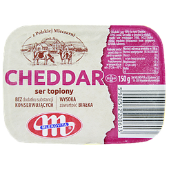 Крем-сир плавлений чеддер Млековіта Mlekovita cheddar 150g 12шт/ящ (Код: 00-00005124)