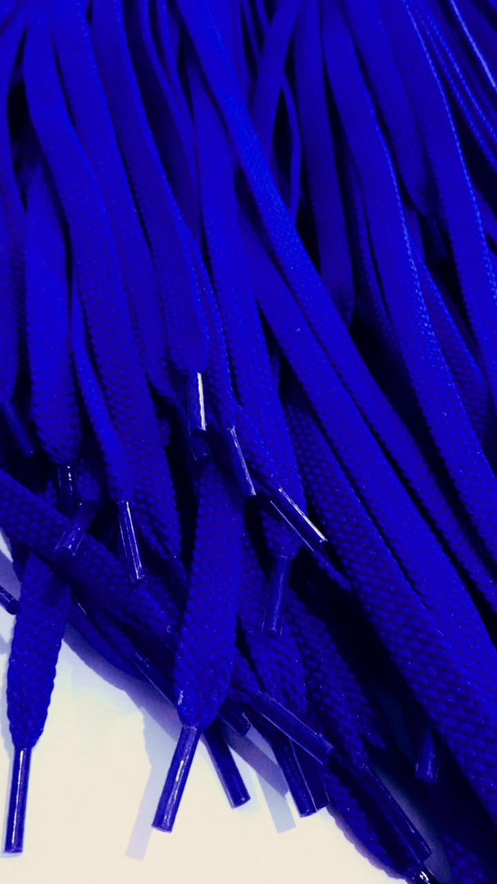 Шнурки плоскі 80 см. 9 мм.п.е.сині, фото 1