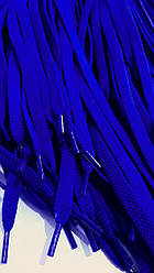 Шнурки плоскі 80 см. 9 мм.п.е.сині