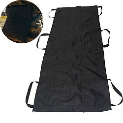 Носилки медичні безкаркасні (200х73см) Чорні / Носілки евакуаційні тактичні / Польові ноші