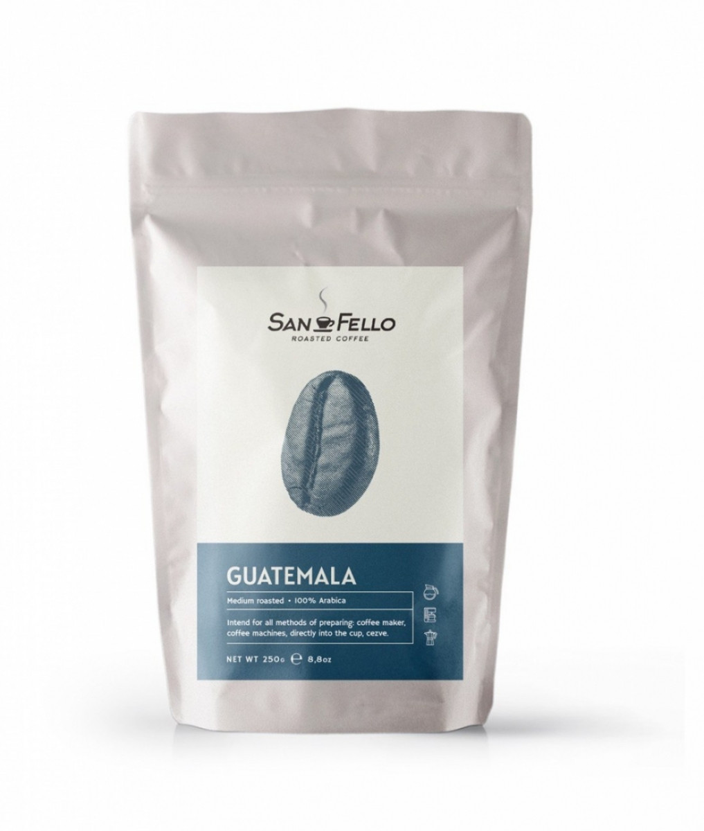 Арабіка 100% (моносорт) Кава в зернах свіжа обсмажування Guatemala 1 кг