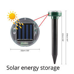 Ультразвуковий відлякувач гризунів кротів з акумулятором та сонячною панеллю