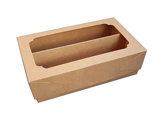 Коробка КРАФТ 200*120*60 для макаронс (Упаковка 3 шт)