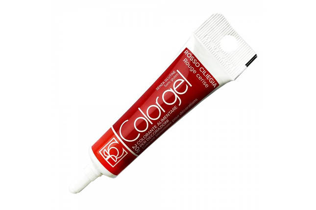 Барвник гелевий Вишневий (rosso ciliegia) Modecor 20 мл (не фарбує руки), фото 1