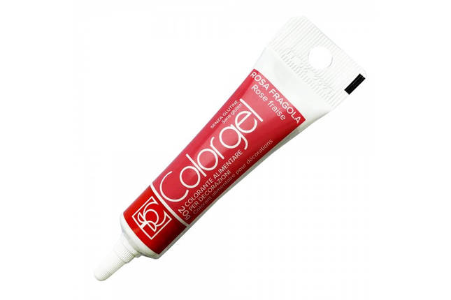 Барвник гелевий Полуничний (rosa fragola) Modecor 20 мл (не фарбує руки), фото 1