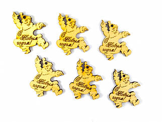 Набір бірок Дід Мороз ( С Новым Годом ) 6 шт