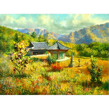 Картина за номерами 40х50 см DIY Будиночок у горах (EOTG6025)