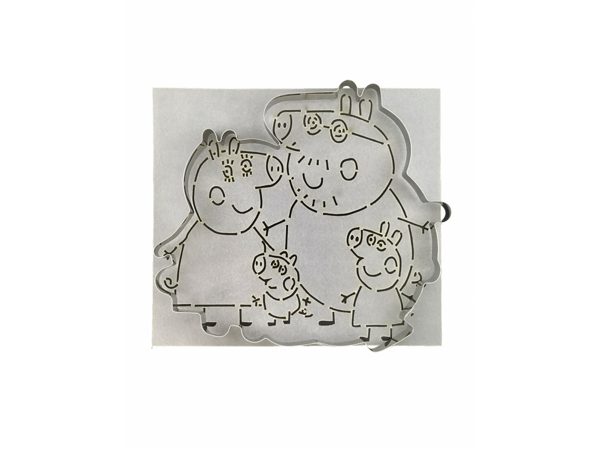 Вырубка+трафарет "Свинка Пеппа и ее семья"