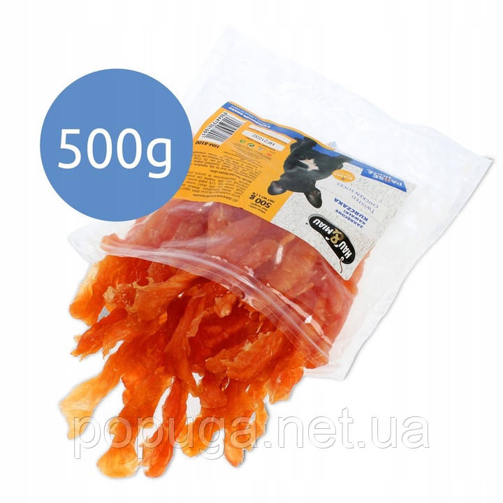 Ласощі для собак Hau&Miau "PAUSE snack", сушені шматочки курячі (96%), 500гр., фото 1