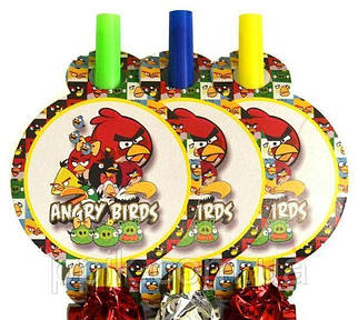 Праздничный гудок Angry Birds 13 см, 6 шт